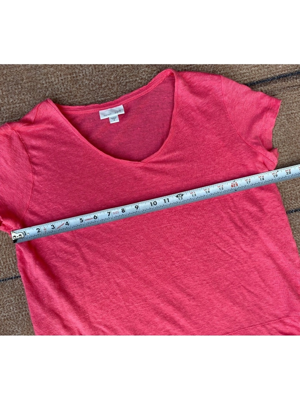 J. Jill love linen short sleeve pink open slit linen tee - Picture 3 of 5